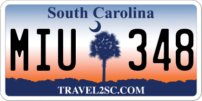 SC license plate MIU348