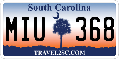 SC license plate MIU368