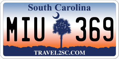 SC license plate MIU369