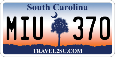 SC license plate MIU370