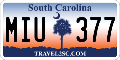 SC license plate MIU377
