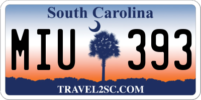 SC license plate MIU393