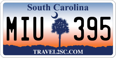 SC license plate MIU395