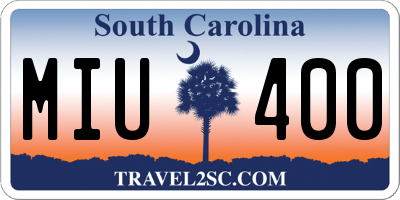 SC license plate MIU400