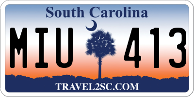 SC license plate MIU413
