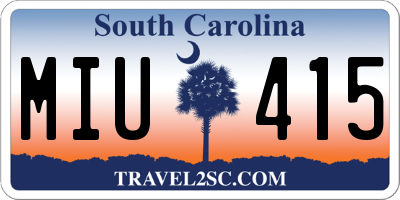 SC license plate MIU415