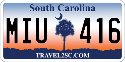 SC license plate MIU416