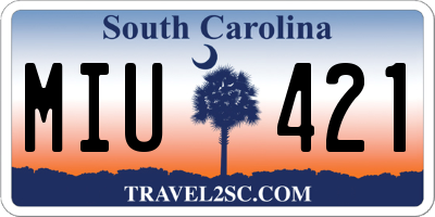 SC license plate MIU421