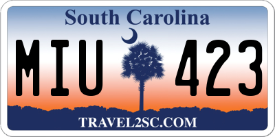 SC license plate MIU423