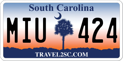 SC license plate MIU424