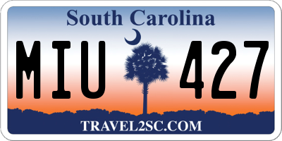 SC license plate MIU427