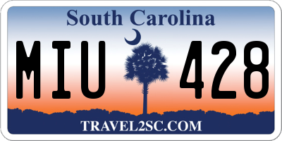 SC license plate MIU428