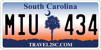 SC license plate MIU434