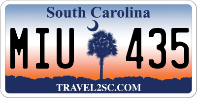 SC license plate MIU435