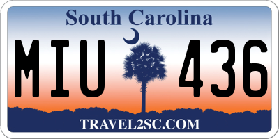 SC license plate MIU436