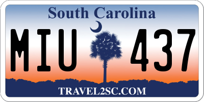SC license plate MIU437