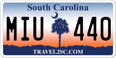 SC license plate MIU440