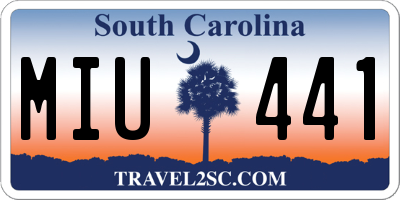SC license plate MIU441