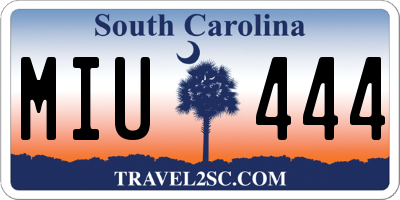 SC license plate MIU444