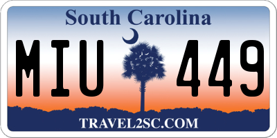 SC license plate MIU449