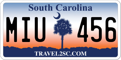 SC license plate MIU456