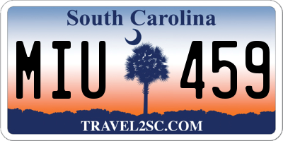 SC license plate MIU459