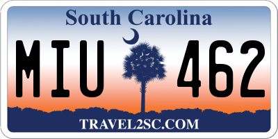 SC license plate MIU462