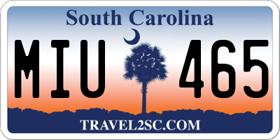 SC license plate MIU465