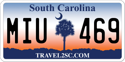 SC license plate MIU469