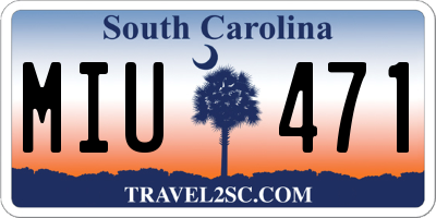 SC license plate MIU471