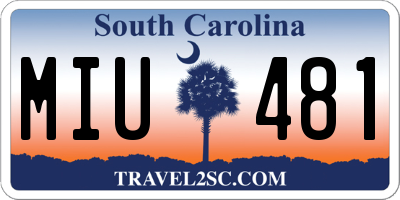 SC license plate MIU481