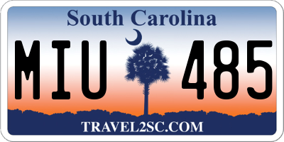 SC license plate MIU485