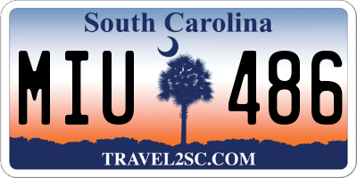 SC license plate MIU486