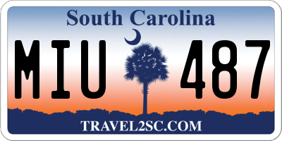 SC license plate MIU487