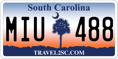 SC license plate MIU488