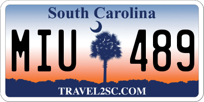 SC license plate MIU489
