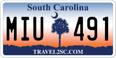 SC license plate MIU491