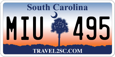 SC license plate MIU495