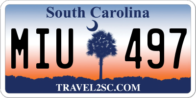 SC license plate MIU497
