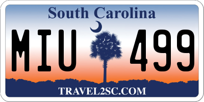 SC license plate MIU499