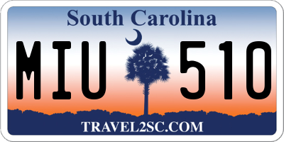 SC license plate MIU510