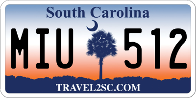 SC license plate MIU512