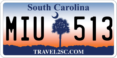 SC license plate MIU513