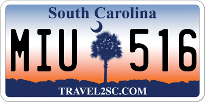 SC license plate MIU516