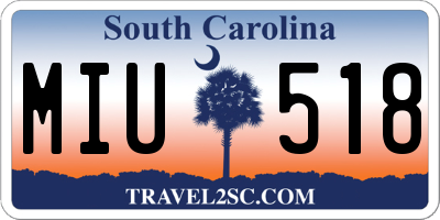 SC license plate MIU518