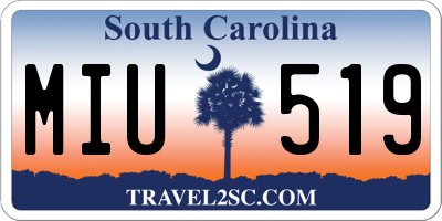 SC license plate MIU519