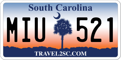 SC license plate MIU521