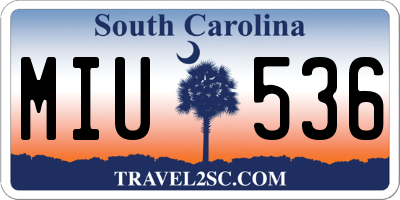 SC license plate MIU536