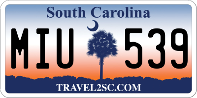 SC license plate MIU539