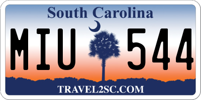 SC license plate MIU544